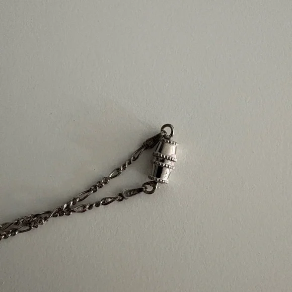 Antique Crystal Pendant on Silver Necklace - Picture 3 of 5